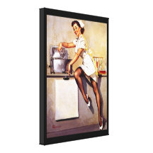 Vintage Retro Gil Elvgren Nurse Pin Up Girl Canvas Prints
