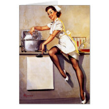 Vintage Retro Gil Elvgren Nurse Pin Up Girl Card