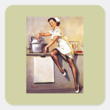 Vintage Retro Gil Elvgren Nurse Pin Up Girl Stickers