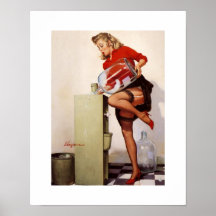 Vintage Retro Gil Elvgren Office Pinup Girl Print