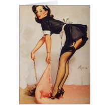 Vintage Retro Gil Elvgren Pin Up Girl Greeting Card