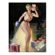 Vintage Retro Gil Elvgren Pin Up Girl Postcard