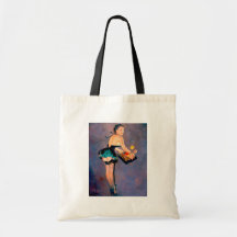 Vintage Retro Gil Elvgren Pin Up Girl Tote Bag