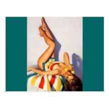 Vintage Retro Gil Elvgren telephone pin up Girl Post Cards