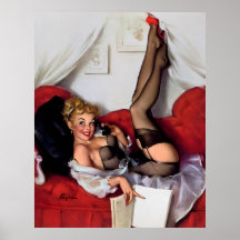 Vintage Retro Gil Elvgren Telephone Pinup girl Print