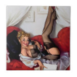 Vintage Retro Gil Elvgren Telephone Pinup girl Tile