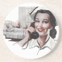 Vintage Retro Hospital Nurse Drink Coasters