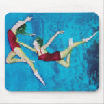 Vintage Retro Kitsch Women Underwater Nymphs Mouse Pad