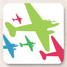 Vintage Retro Planes In Formation Drink Coasters