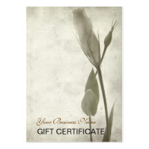 Vintage Retro Simple Floral Gift Certificate Business Cards