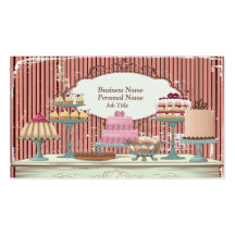 Vintage Retro Sweet Candy Bakery Bar Profile Card Business Card Templates