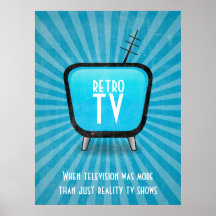 Vintage Retro TV Television Poster
