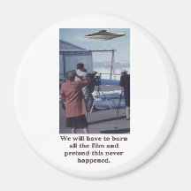 Vintage - Retro UFO Sighting - burn the film Refrigerator Magnet