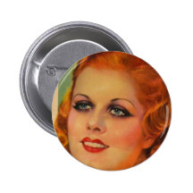 Vintage Retro Women 20s Movie Star Cover Girl Pins
