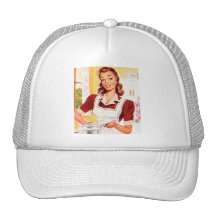 Vintage Retro Women Kitsch 50s Kitchen Magic Mesh Hat