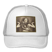 Vintage Retro Women Sideshow Snake Charmer Trucker Hat