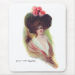 Vintage Retro Women Sweet Kitty Bellairs Mousepad