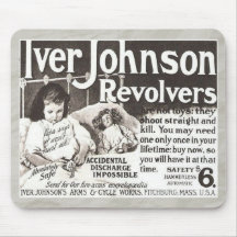 Vintage Revolver Ad - Don't Try This At Home! Mouse Pads