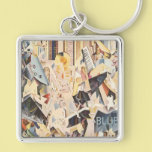 Vintage Rhapsody in Blue Art Deco Jazz Music keychains