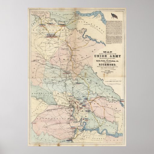 Vintage Richmond Virginia Civil War Battles (1864) Poster Zazzle