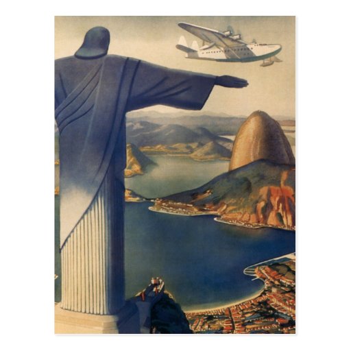 Vintage Rio De Janeiro, Christ the Redeemer Statue Post Card