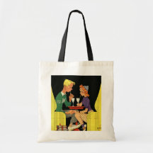 Vintage Romance, Teens in Love at the Soda Shop Bags