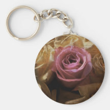 Vintage Romantic One of a Kind Love, A Single Rose Key Chains