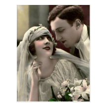Vintage Romantic Wedding Post Card