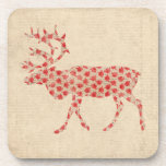 Vintage Rose Buck Silhouette Coaster