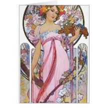 Vintage Rose Pink Goddess Card
