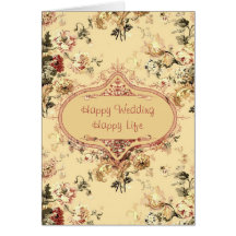 Vintage Roses Floral Wedding Congrats Card