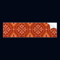 Vintage Ruby Red Damask Designer bumper stickers