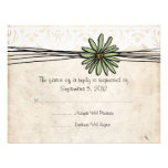 Vintage Sage Daisy Wedding RSVP Personalised Announcement