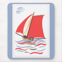 Vintage Sailboat Art Mouse Pad