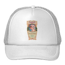 Vintage Salko Florida Water Perfume Label Mesh Hats