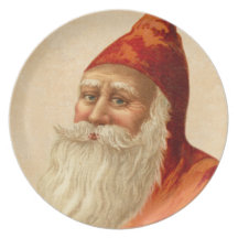 Vintage Santa Christmas Cookies Plate
