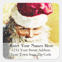 Vintage Santa Claus Christmas Return Address Label Stickers