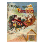 Vintage Santa Claus Reindeer Sleigh postcards