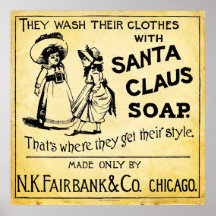 Vintage Santa Claus Soap Ad Print