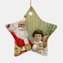Vintage Santa Handing Out Gifts Ornament