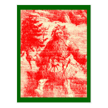 Vintage Santa Victorian Toile Christmas Postcards