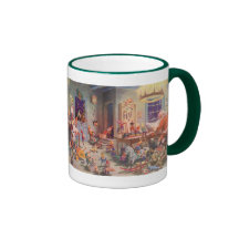 Vintage Santa's Workshop North Pole Elves and Toys Mugs