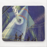Vintage Science Fiction Astronauts Wave Goodbye Mouse Pads