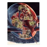 Vintage Science Fiction Rocket Spaceship Astronaut Post Cards