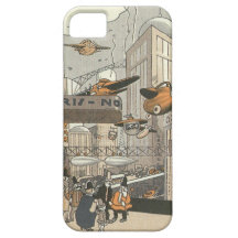 Vintage Science Fiction Steampunk Urban Paris iPhone 5 Cases