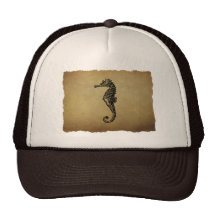 Vintage Seahorse Illustration Hats