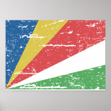 Vintage Seychelles Flag Print