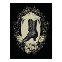 Vintage Shoe floral frame Chandelier Fashion Postcard