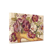 Vintage Shoe With Pansies Canvas Art Stretched Canvas Print