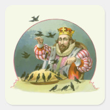 Vintage Sing a Song of Sixpence Nursery Rhyme Square Sticker
